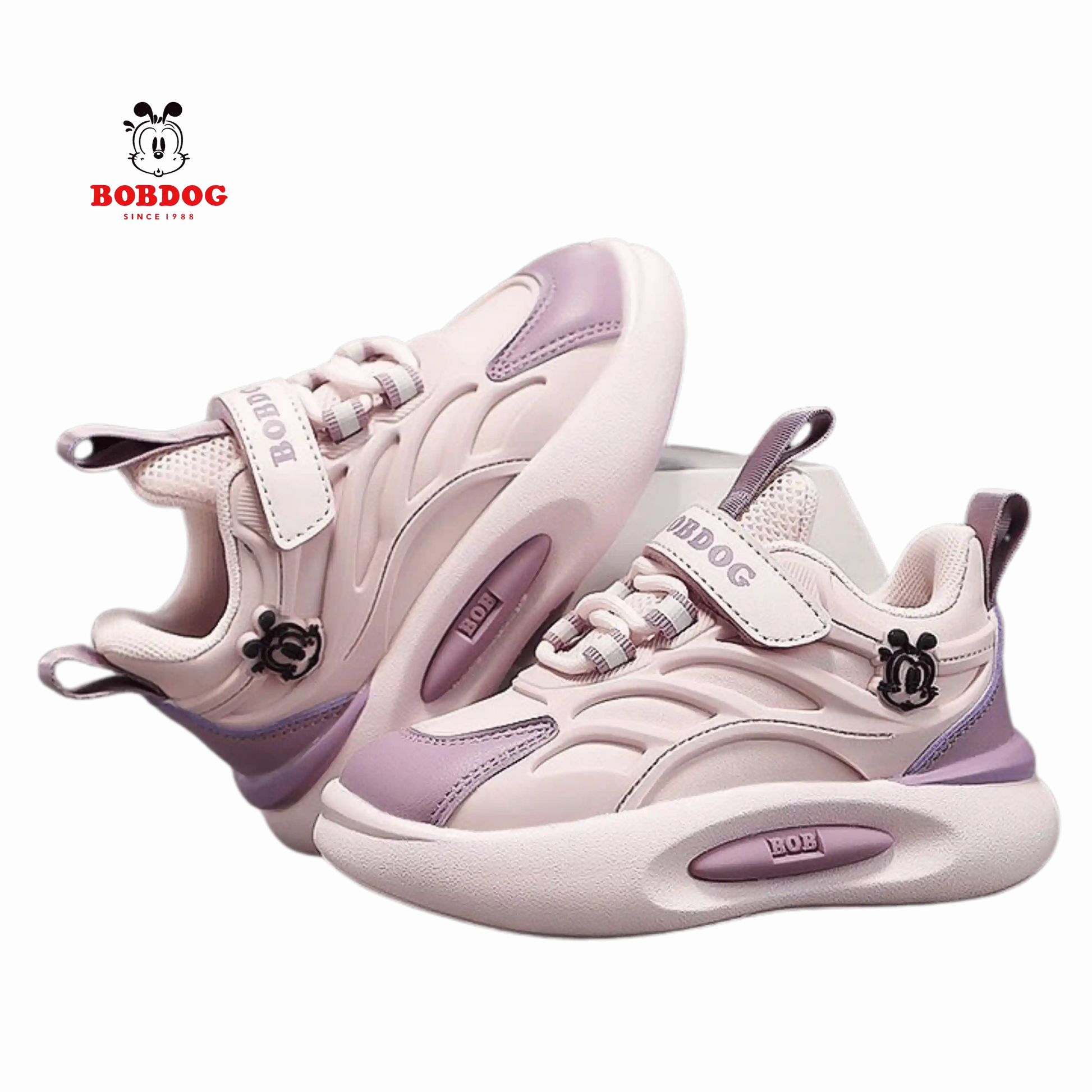 Детски обувки BOBDOG Pink Wave с оригинален идентичност и атрактивен дизайн в светло розово.