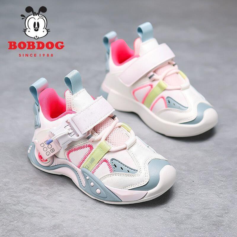 BOBDOG-PinkNeon детски маратонки с шита подметка и мемори стелка, олекотени меки материали, лесно обуване, за момиче, размери 26-33